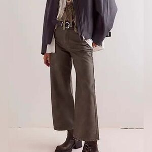 Free People Misha Vegan Barrel Pants faux leather NWT